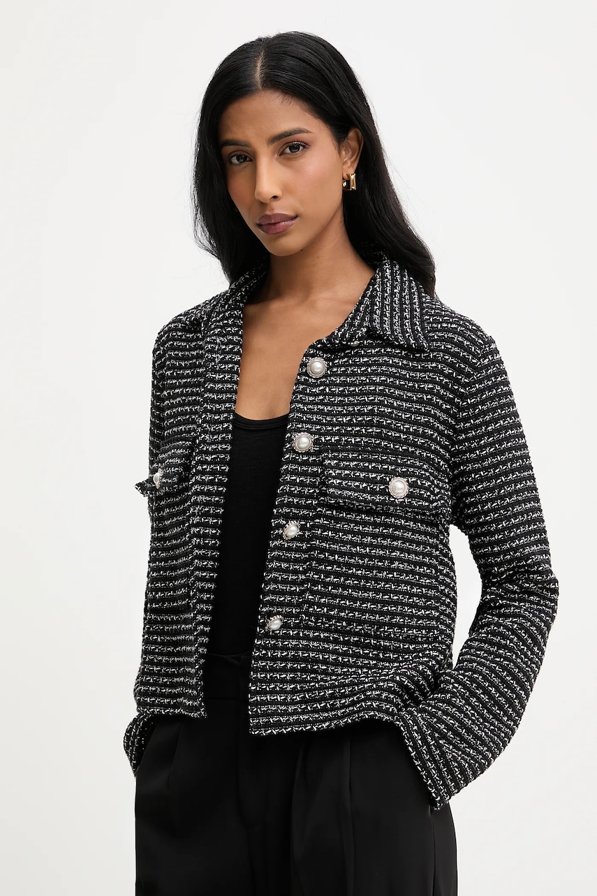 Answear.LAB sacou culoarea negru, un singur rand de nasturi, modelator