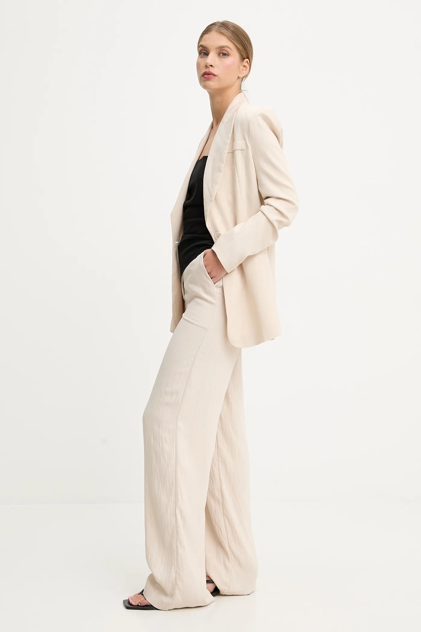 Пиджак Answear.LAB цвет бежевый однобортный однотонная