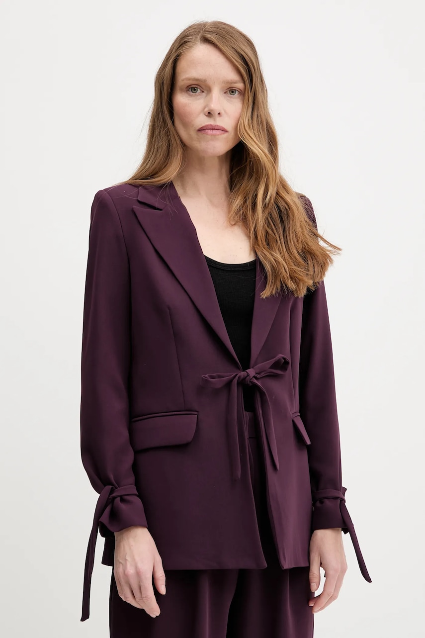 Answear Lab sacou culoarea violet, desfacut, neted