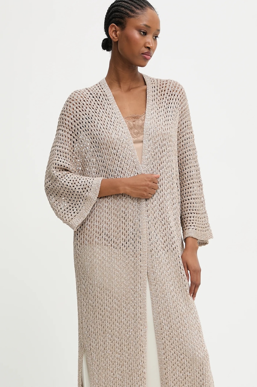 Answear.LAB sacou culoarea maro, oversize, neted