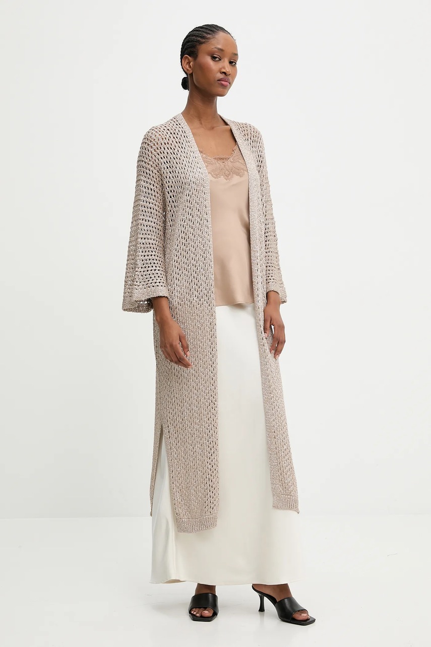 Пиджак Answear.LAB цвет коричневый oversize однотонная