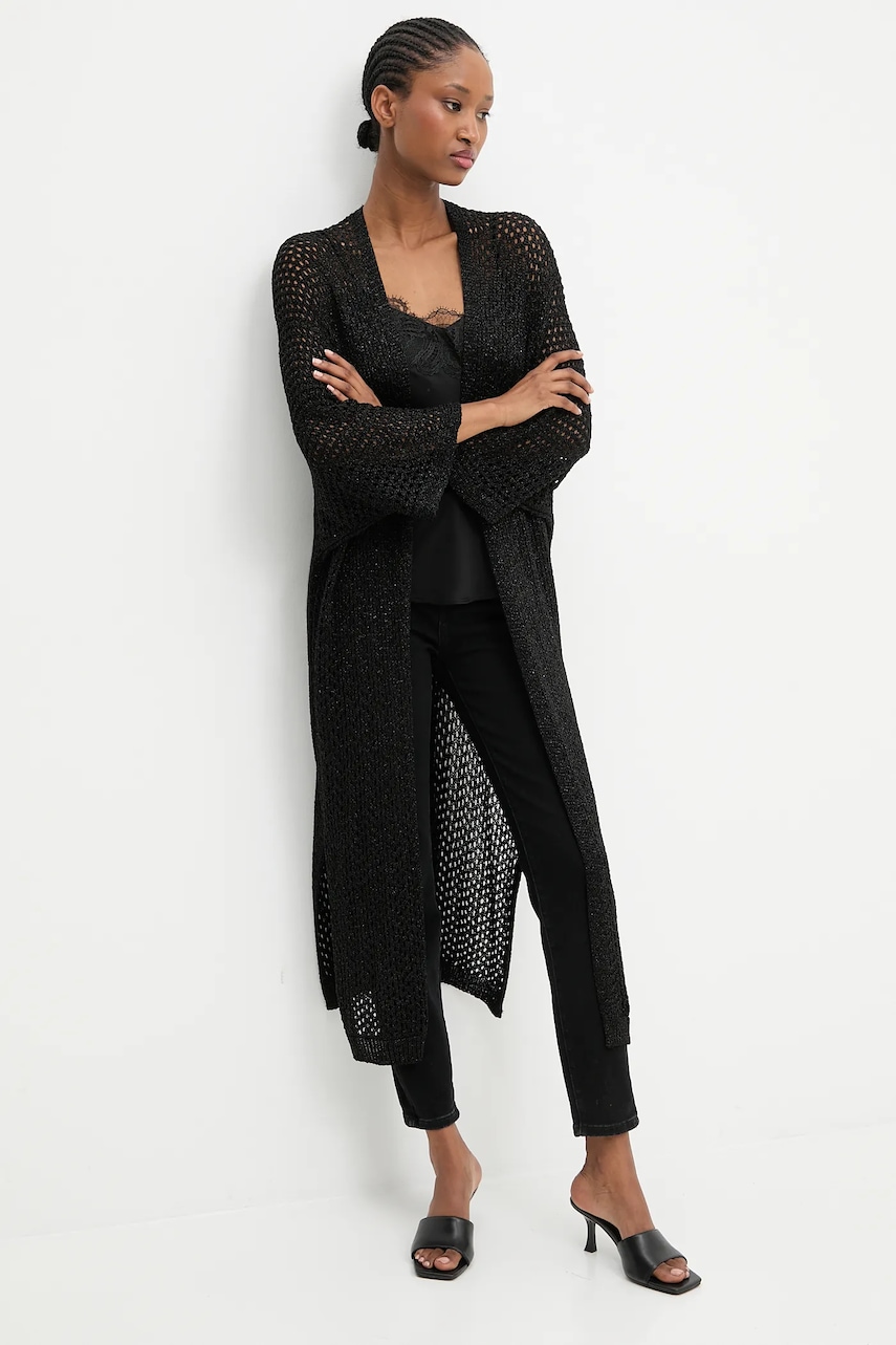 Answear.LAB sacou culoarea negru, oversize, neted