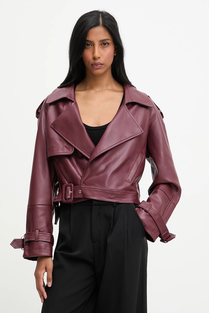 Answear.LAB geaca ramones culoarea bordo, de tranzitie