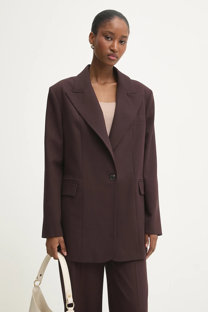 Answear.LAB sacou culoarea bordo, un singur rand de nasturi, neted