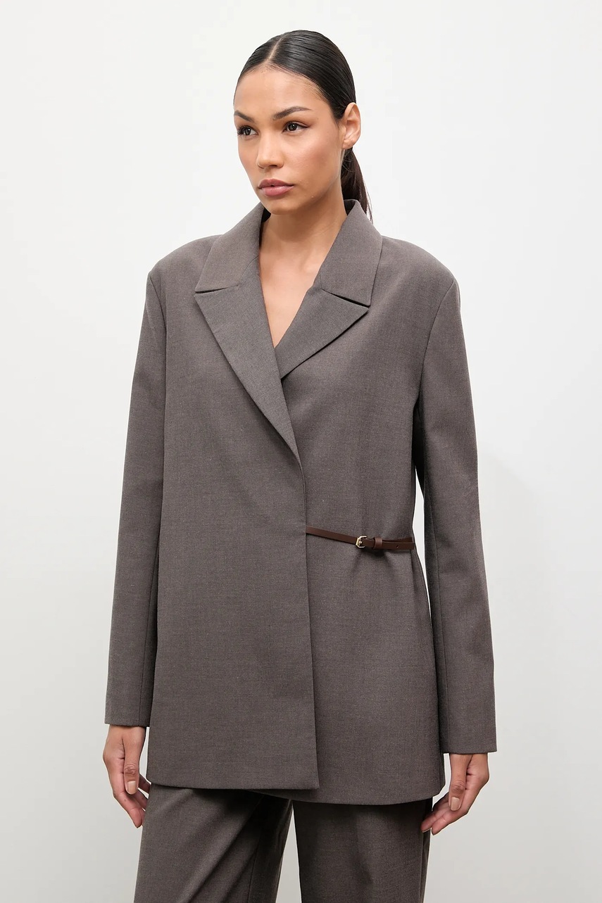 Пиджак Answear.LAB цвет коричневый однобортный однотонная