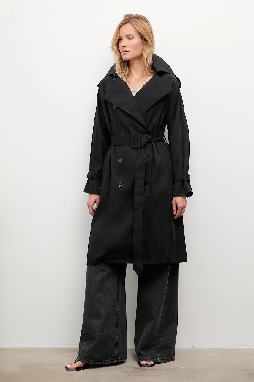 Answear.LAB trenci din bumbac culoarea negru