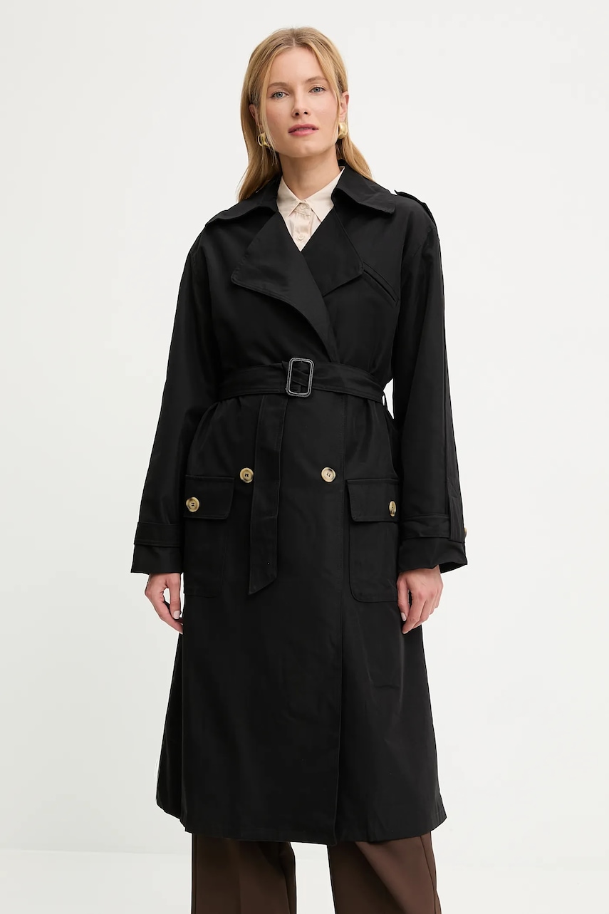 Answear.LAB palton de bumbac culoarea negru
