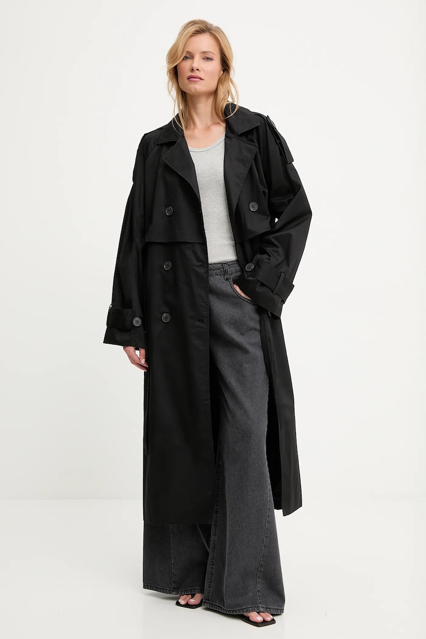 Answear.LAB palton de bumbac culoarea negru