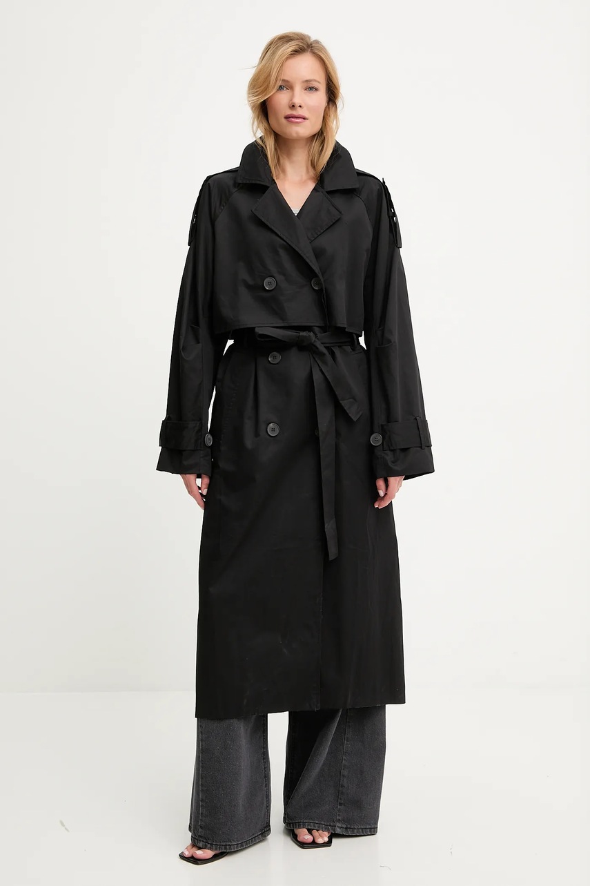 Хлопковое пальто Answear.LAB цвет чёрный