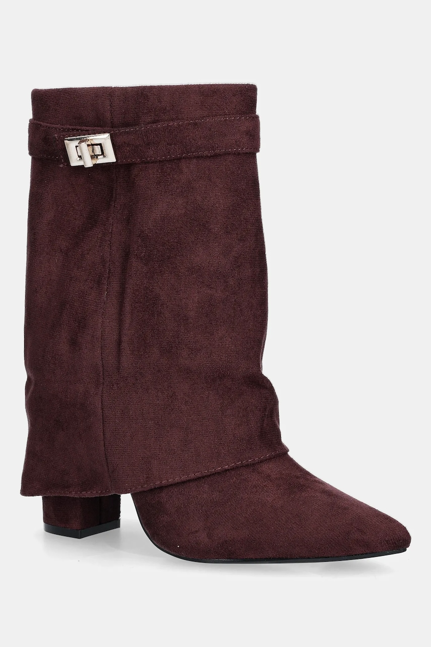 Answear.LAB botine culoarea bordo, cu toc drept, izolare usoara