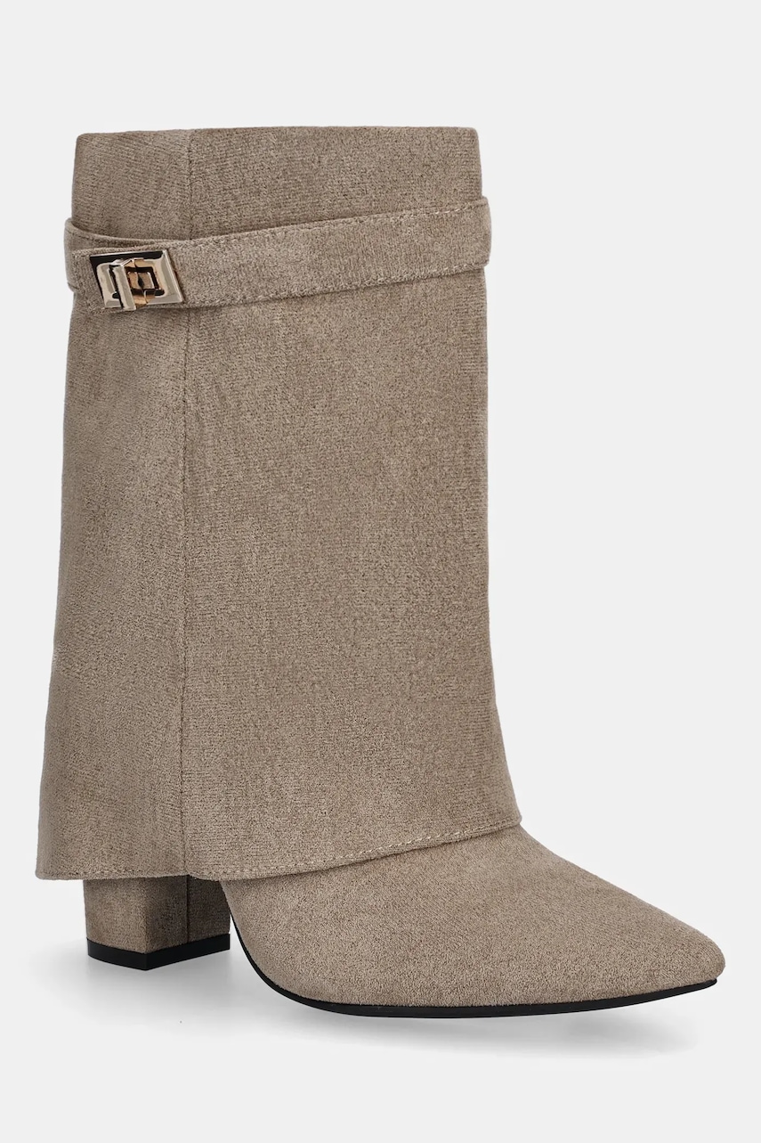 Answear.LAB botine culoarea maro, cu toc drept, izolare usoara