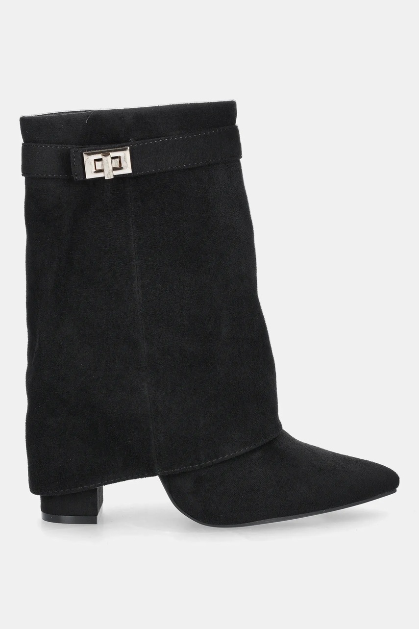 Answear.LAB botine culoarea negru, cu toc drept, izolare usoara