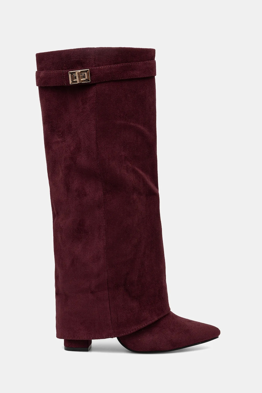 Answear.LAB cizme culoarea bordo, cu toc drept