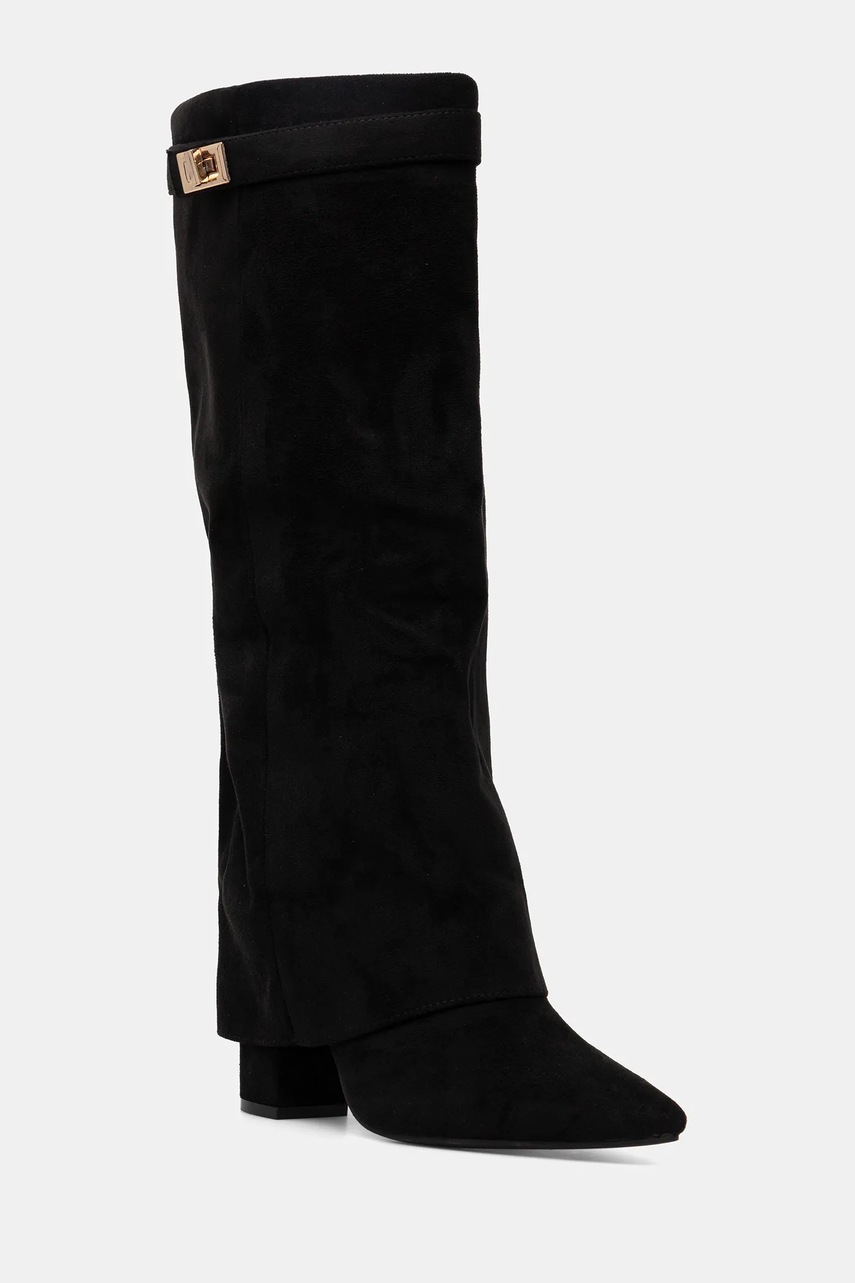 Сапоги Answear.LAB цвет чёрный каблук кирпичик