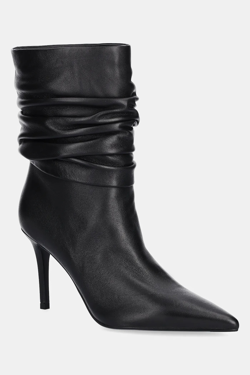 Answear.LAB cizme de piele culoarea negru, cu toc cui