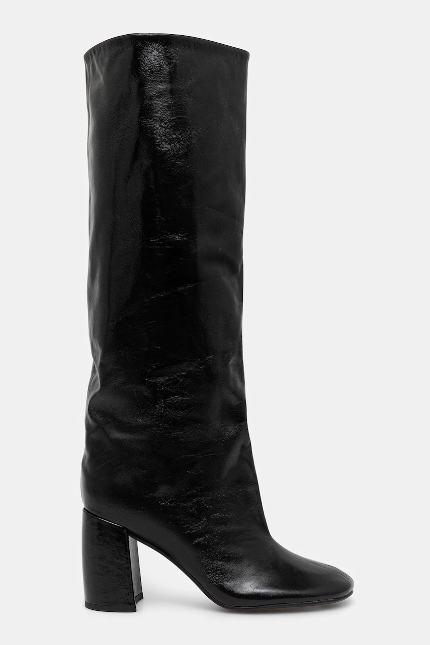 Answear.LAB ghete de piele culoarea negru, cu toc drept, izolare usoara