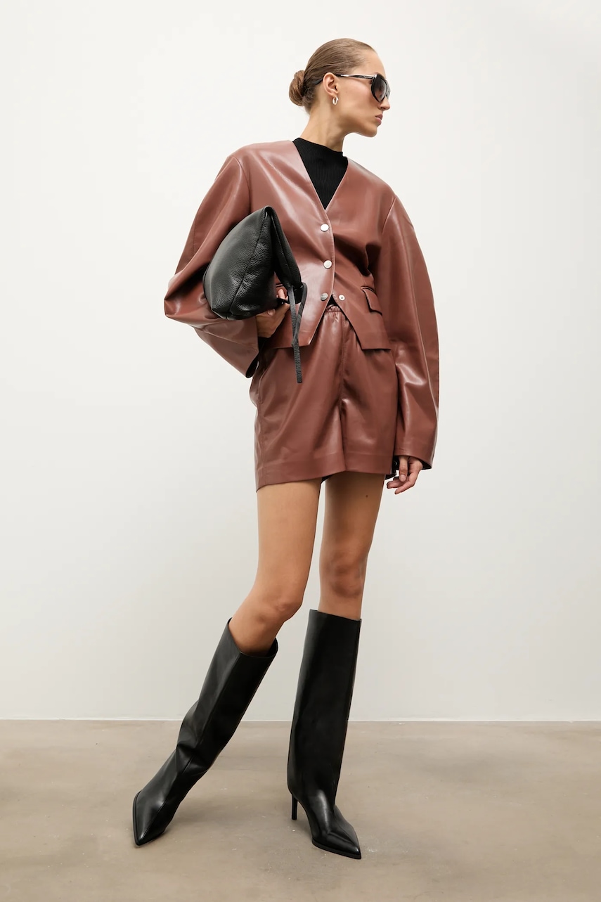 Answear.LAB ghete de piele culoarea negru, cu toc cui