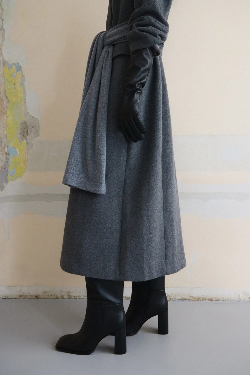 Answear.LAB ghete de piele culoarea negru, cu toc drept