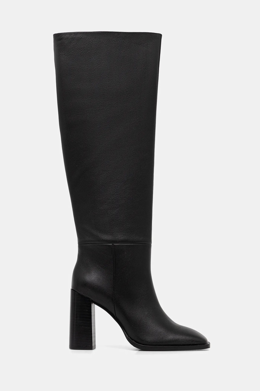 Answear.LAB ghete de piele culoarea negru, cu toc drept