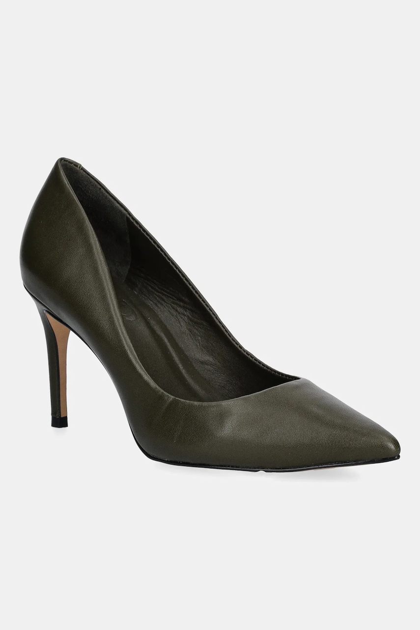 Answear.LAB stilettos de piele culoarea verde