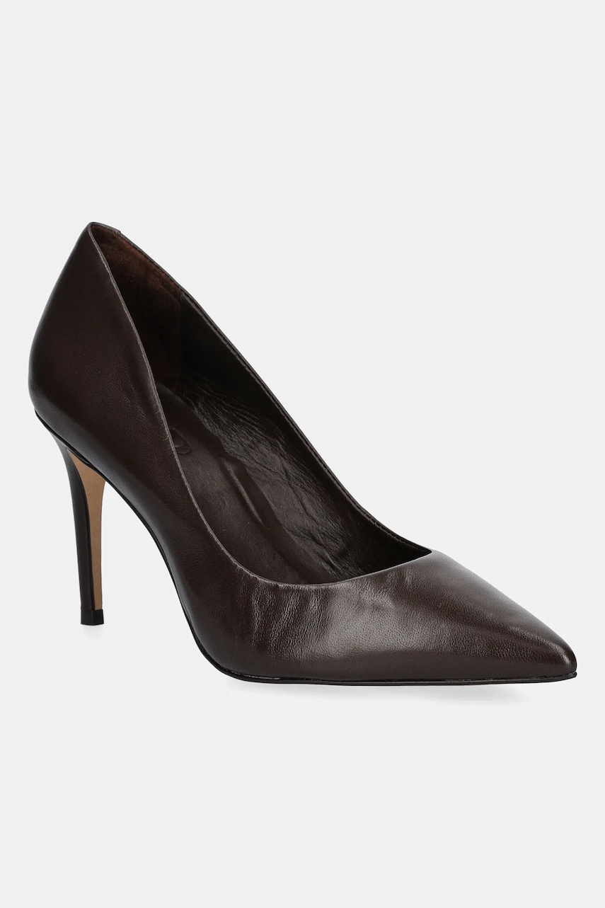 Answear.LAB stilettos de piele culoarea maro