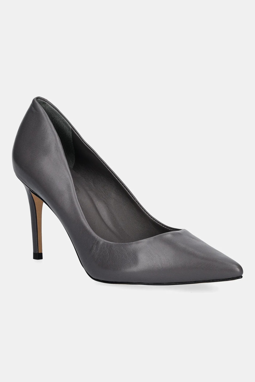 Answear.LAB stilettos de piele culoarea gri