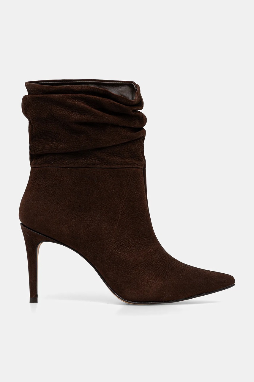 Замшевые ботинки Answear.LAB цвет коричневый на шпильке
