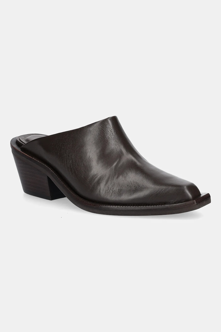 Answear.LAB cizme de piele culoarea maro, cu toc drept