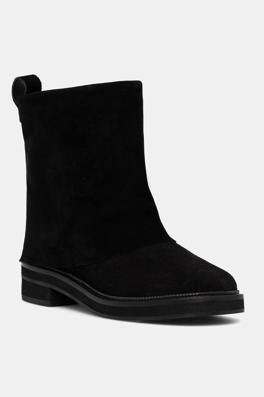 Answear.LAB cizme din piele intoarsa culoarea negru, cu toc plat
