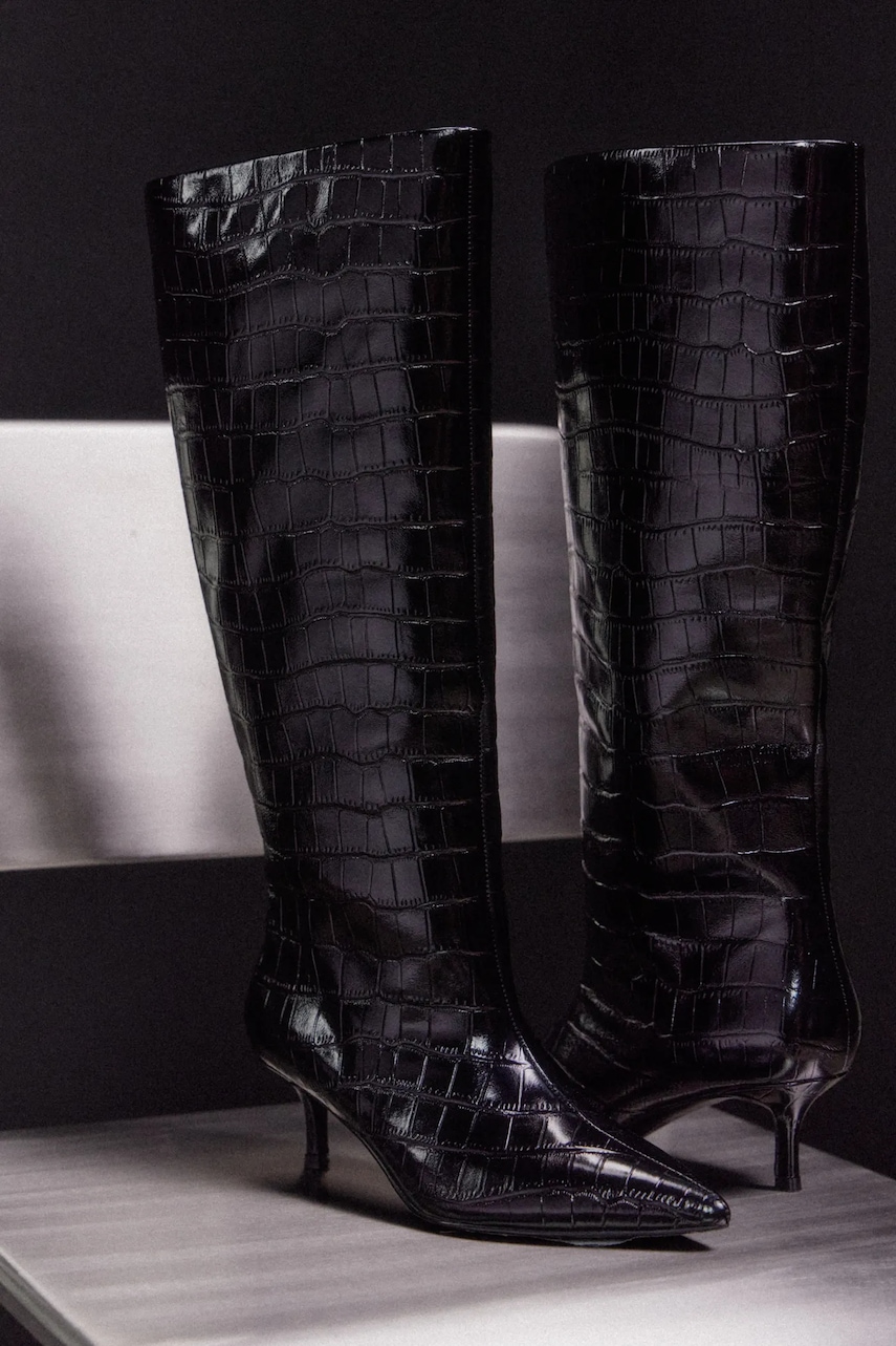 Answear.LAB ghete de piele culoarea negru, cu toc cui