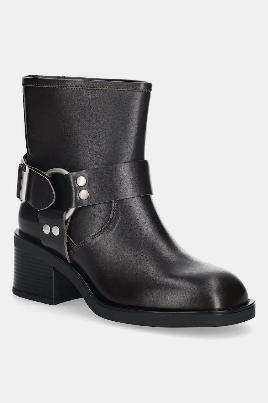 Answear.LAB cizme de piele culoarea maro, cu toc drept