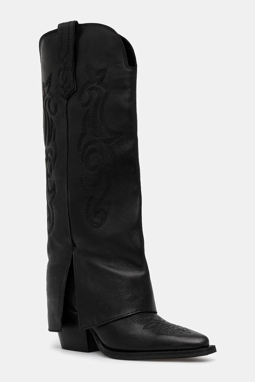 Answear.LAB cizme de piele culoarea negru, cu toc drept