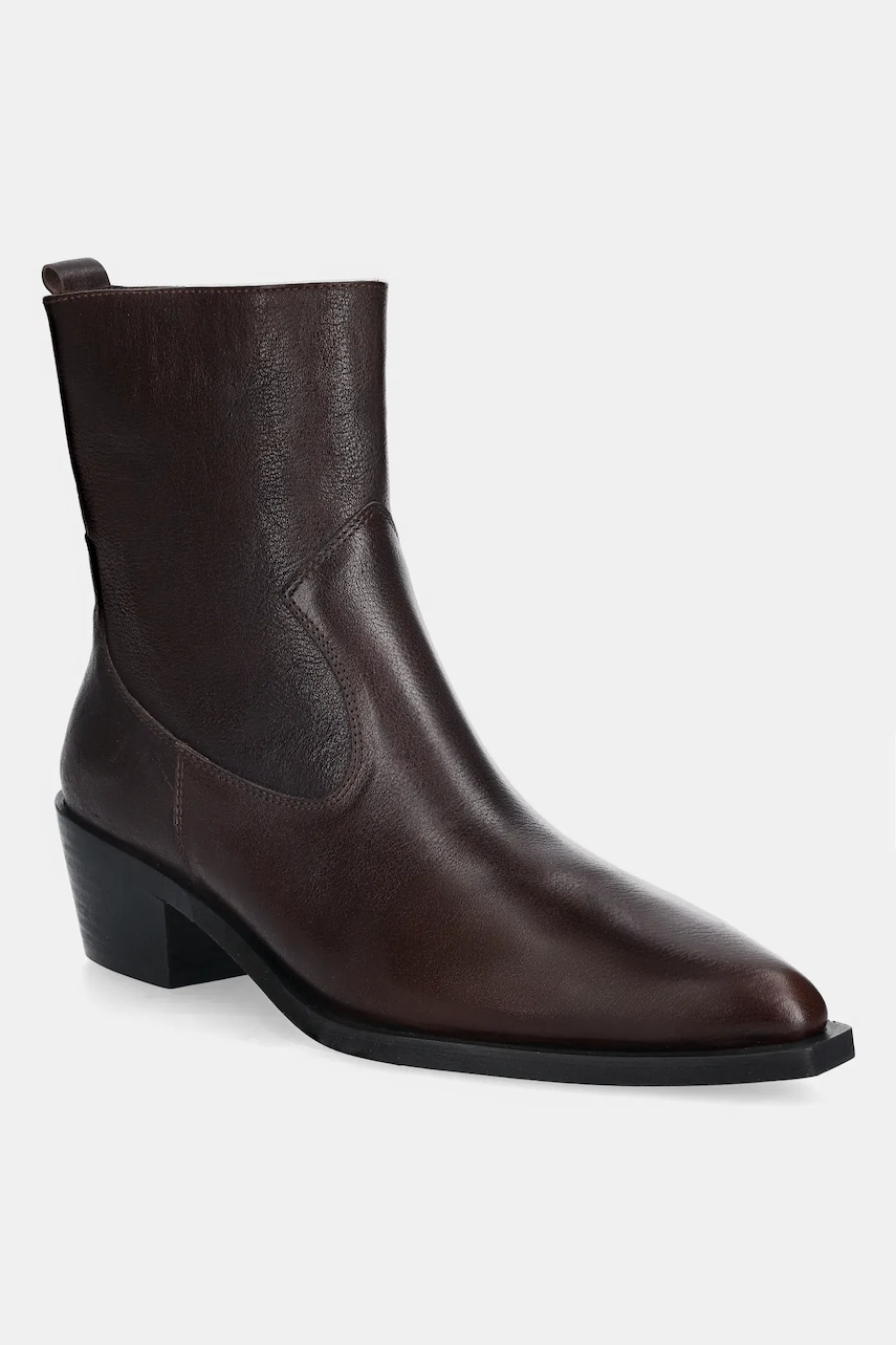 Answear.LAB cizme de piele culoarea maro, cu toc drept