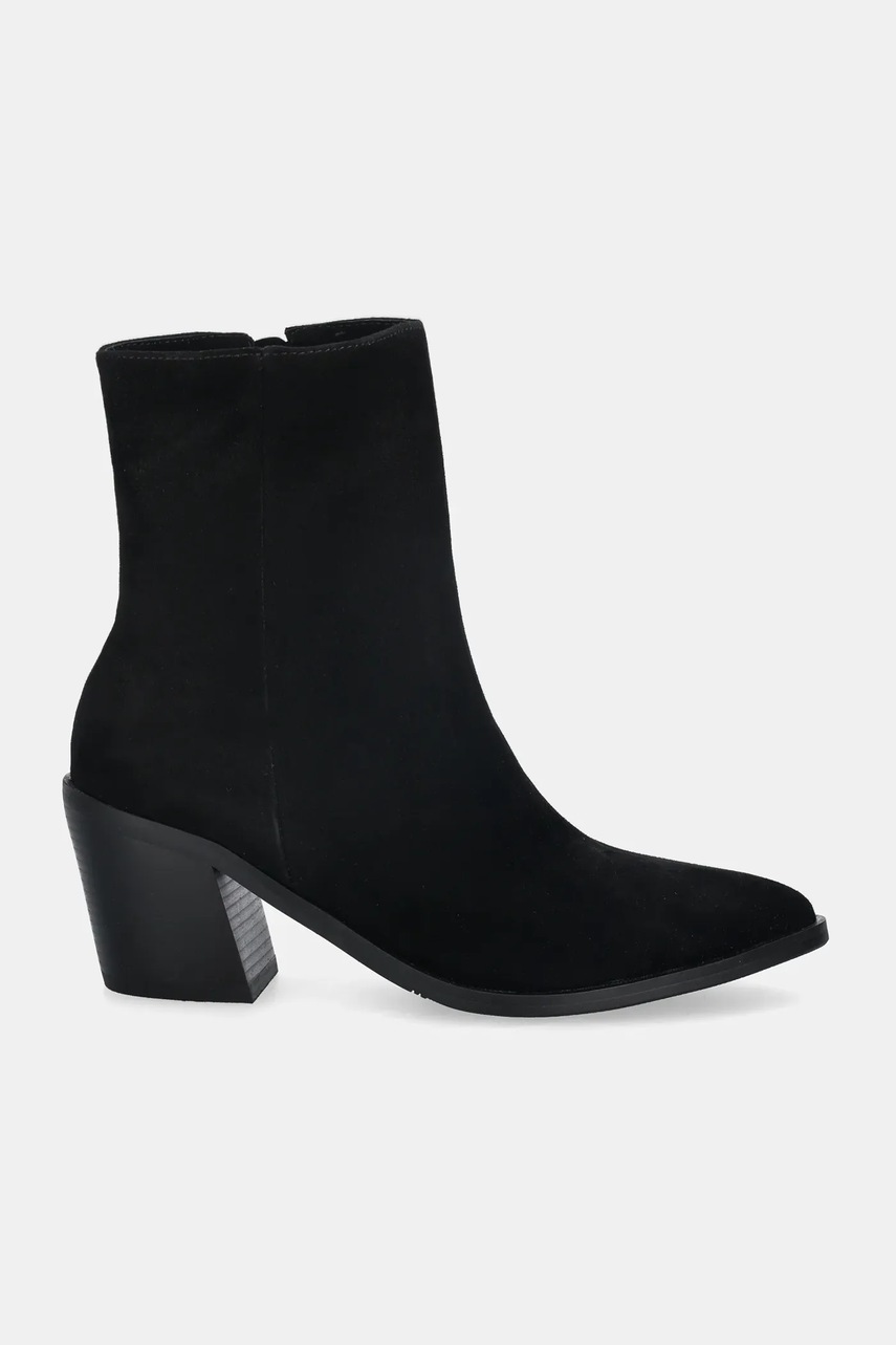 Замшевые ботинки Answear.LAB цвет чёрный каблук кирпичик