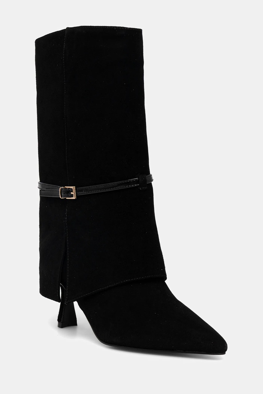 Замшевые ботинки Answear.LAB цвет чёрный на шпильке