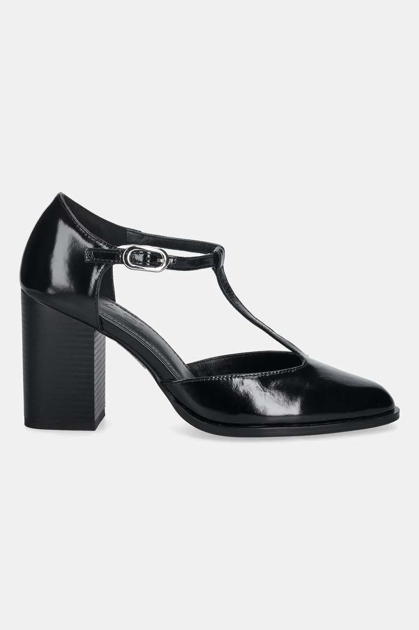 Кожаные туфли Answear.LAB цвет чёрный каблук кирпичик