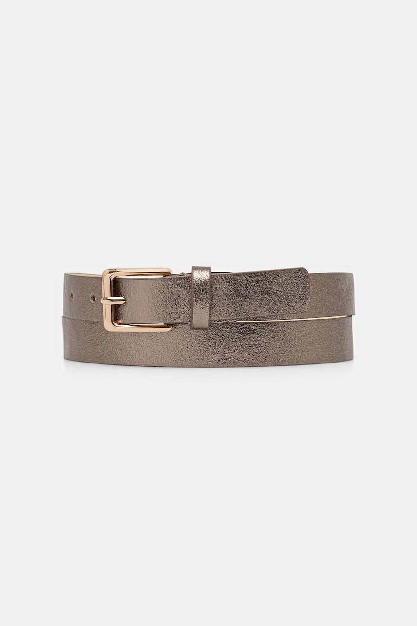 Answear Lab curea de piele culoarea argintiu