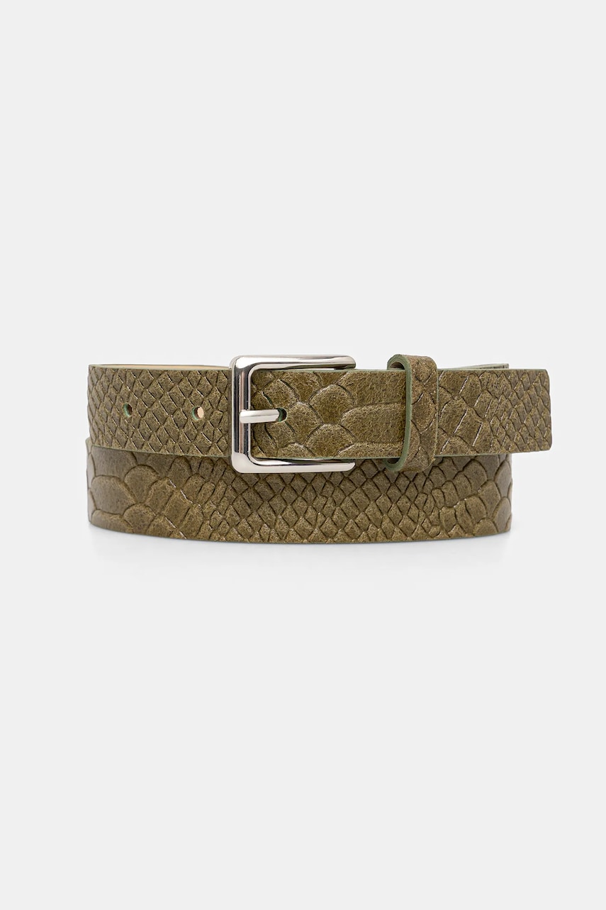 Answear Lab curea de piele culoarea verde