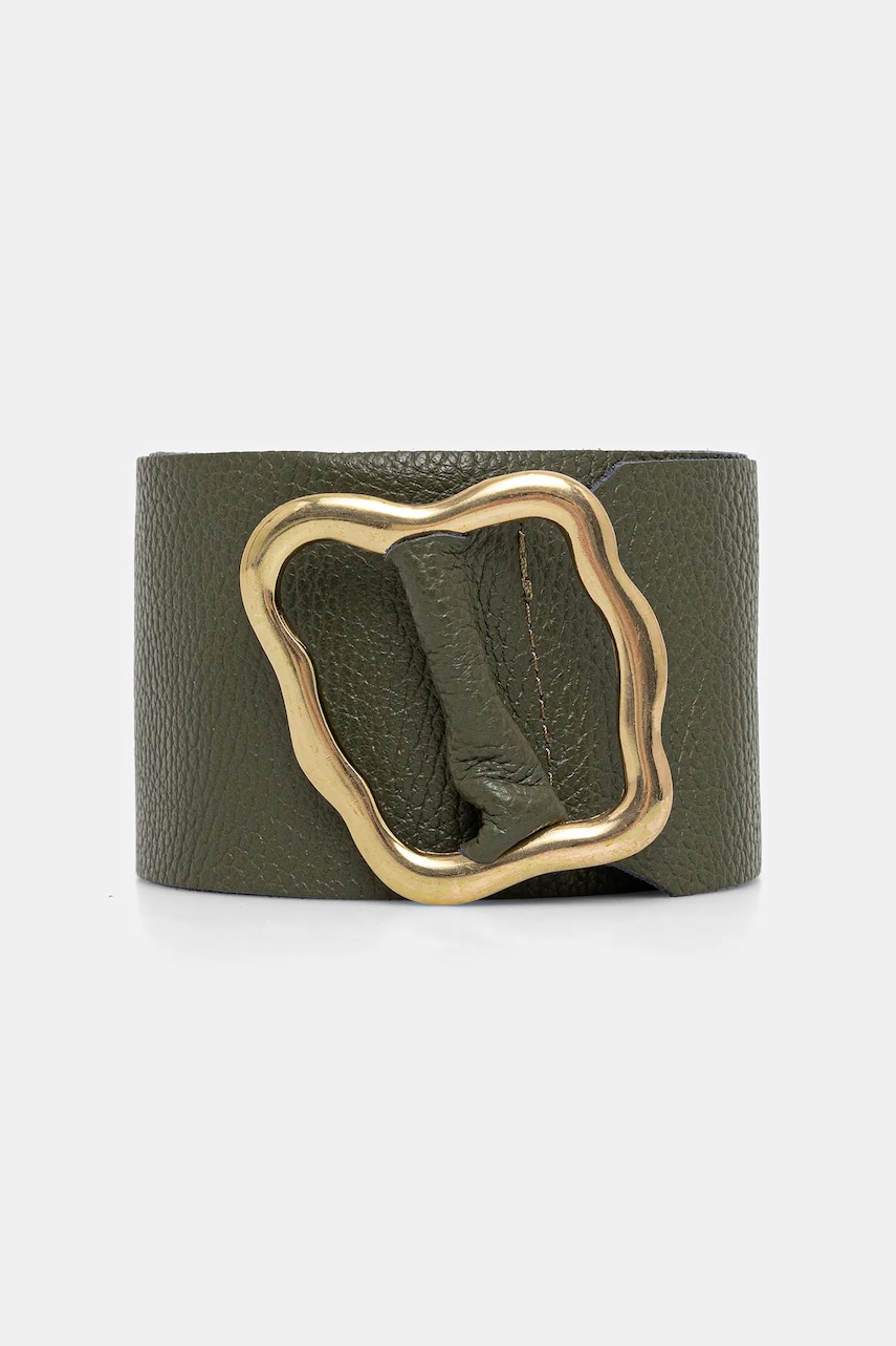Answear Lab curea de piele culoarea verde