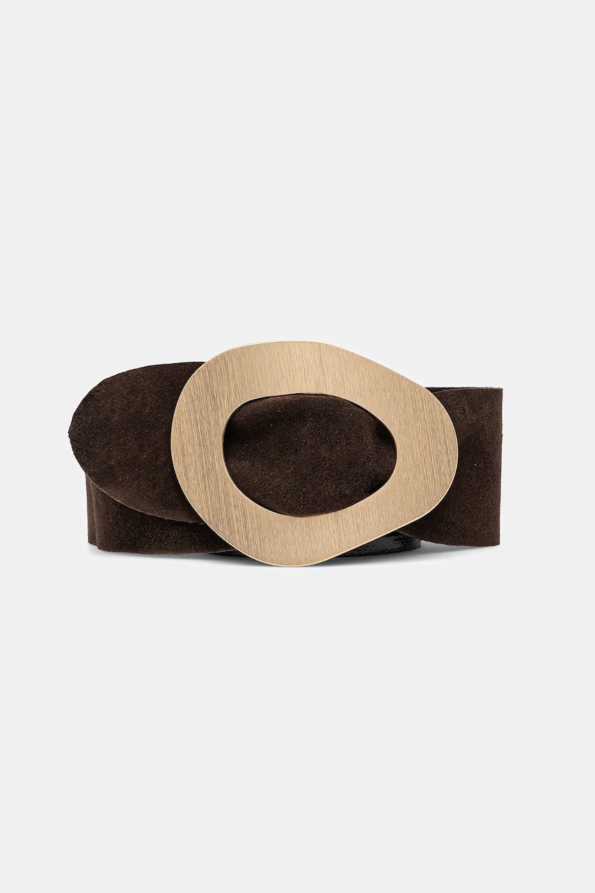 Answear Lab curea din piele intoarsa culoarea verde