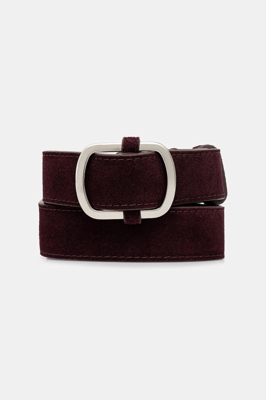 Answear.LAB curea din piele intoarsa culoarea bordo