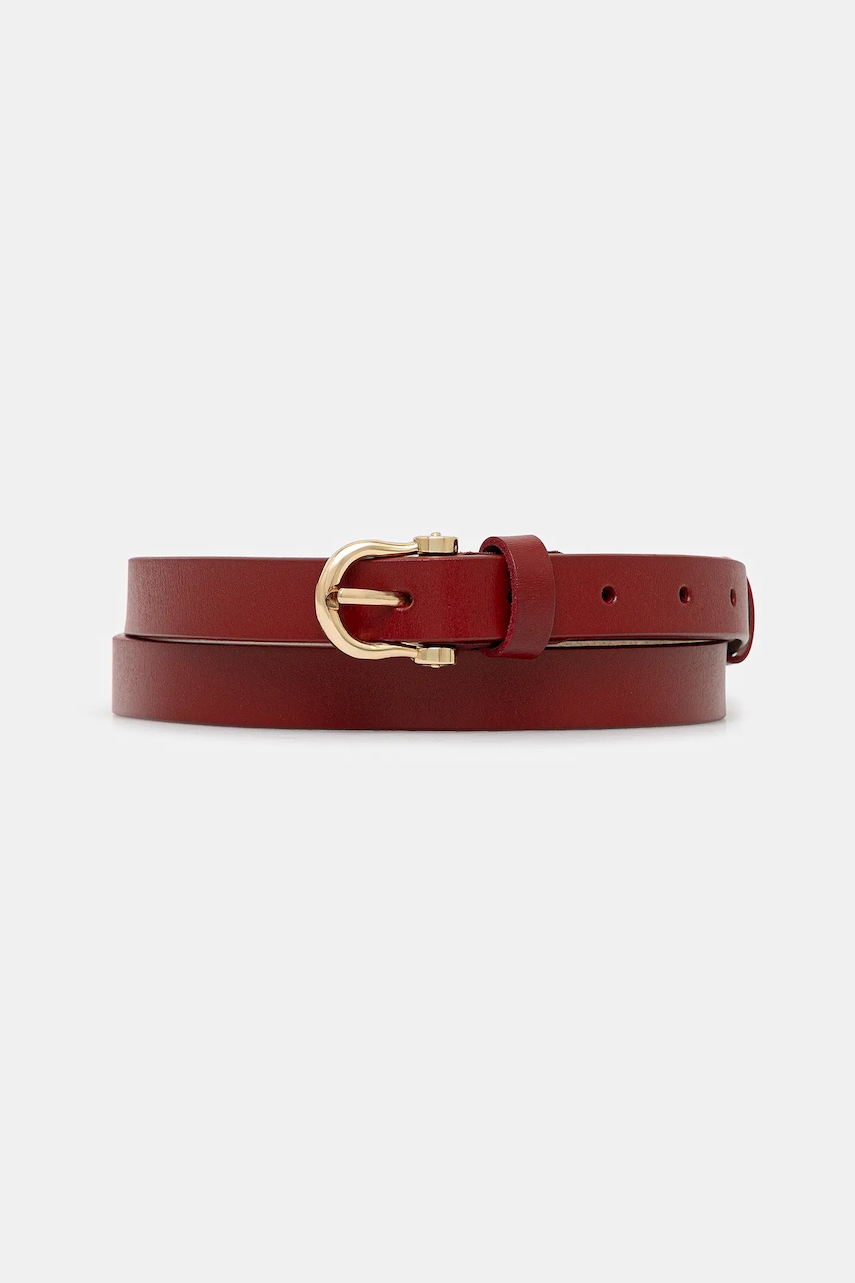 Answear.LAB curea de piele culoarea bordo