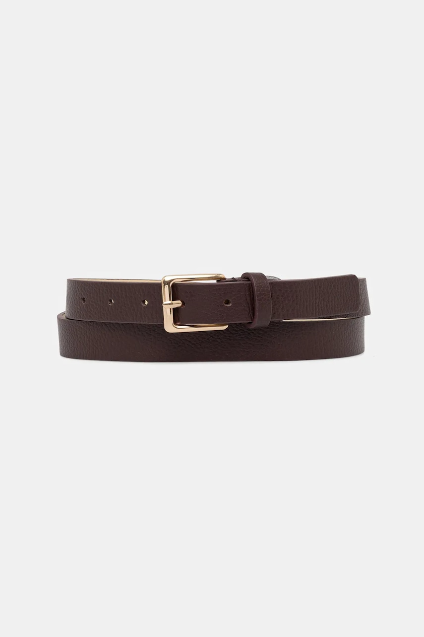 Answear.LAB curea de piele culoarea bordo