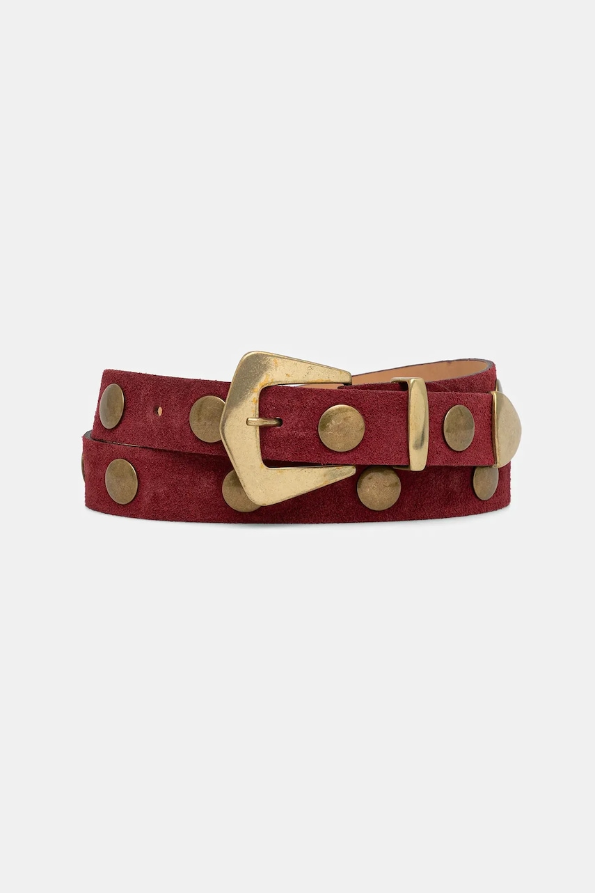 Answear.LAB curea din piele intoarsa culoarea bordo
