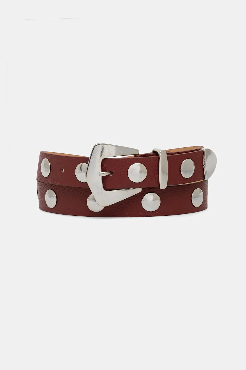 Answear.LAB curea de piele culoarea bordo