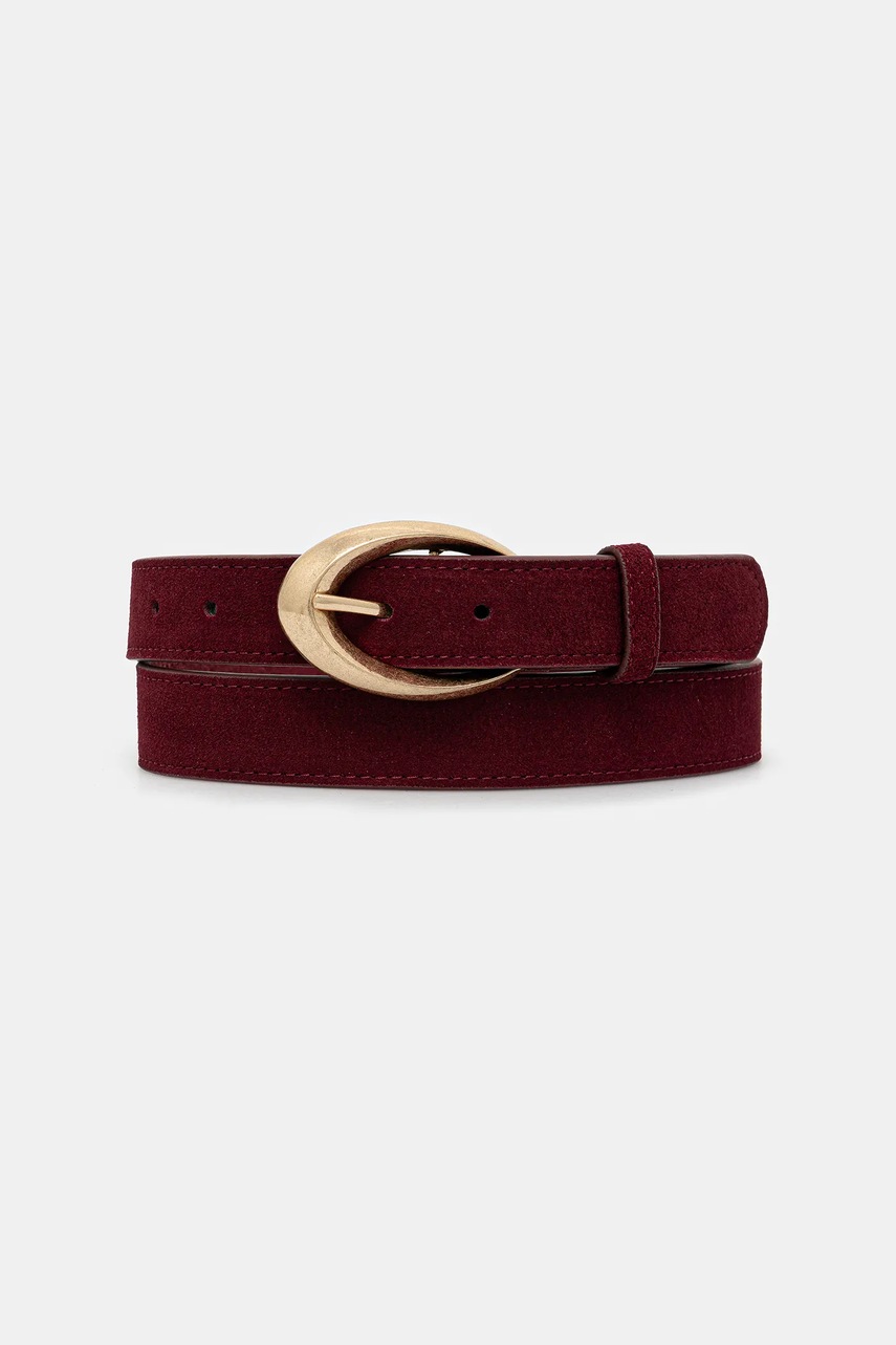 Answear.LAB curea din piele intoarsa culoarea bordo