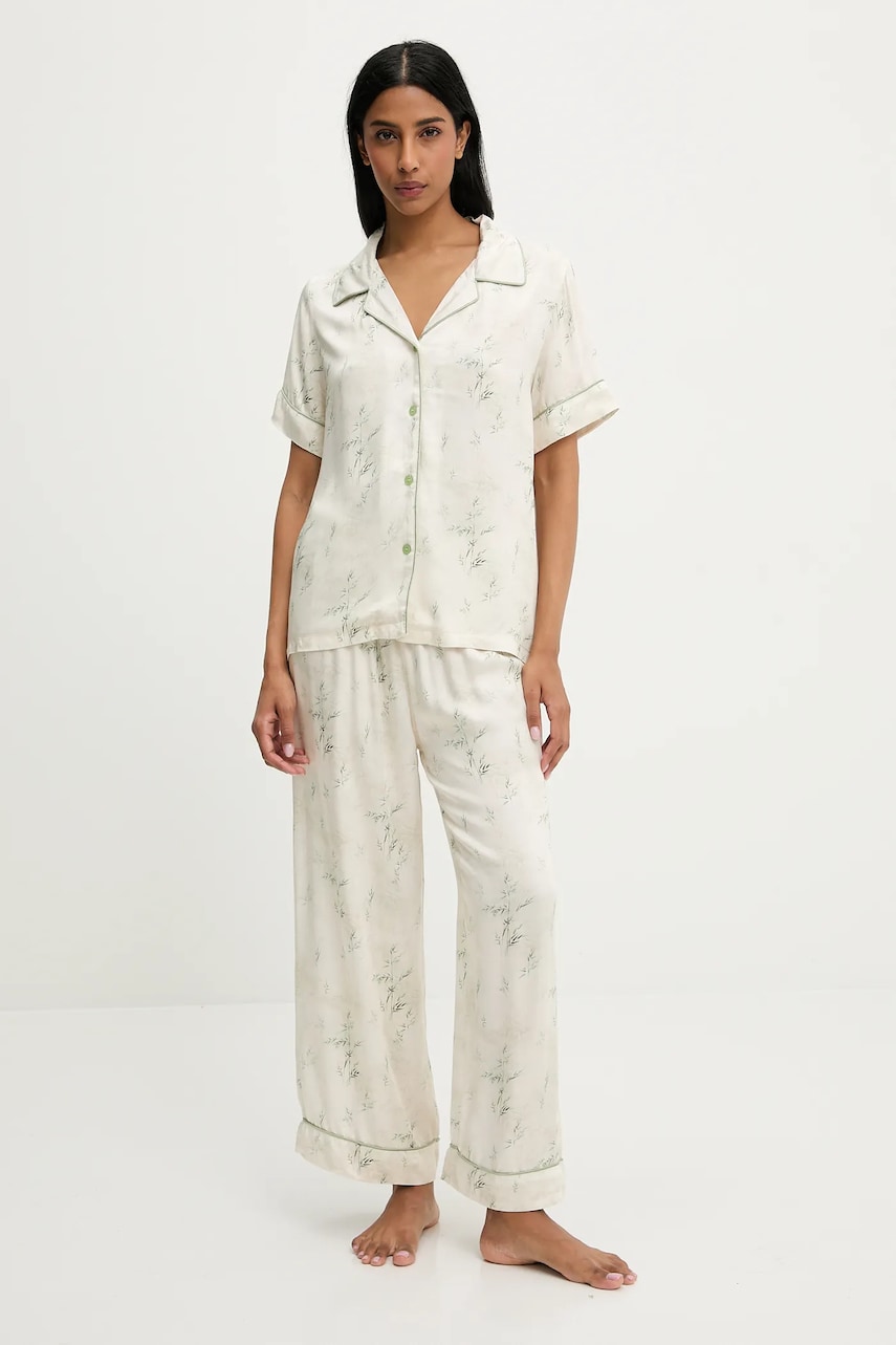 Answear Lab pijama culoarea bej