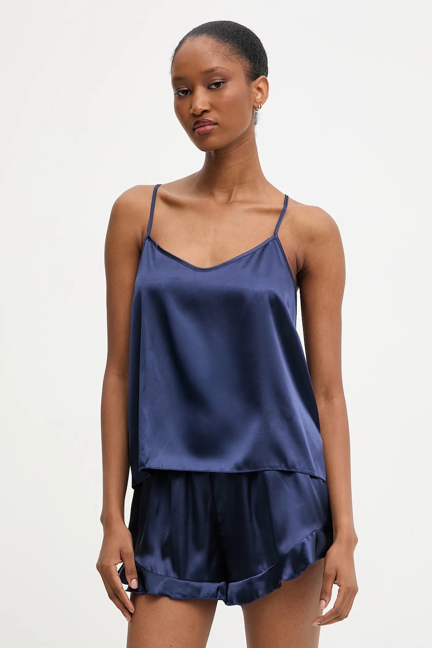 Answear.LAB piżama damska kolor granatowy satynowa