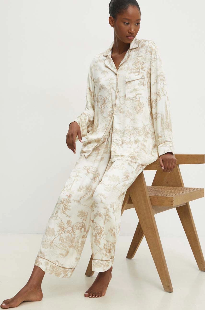 Answear.LAB pijama culoarea bej