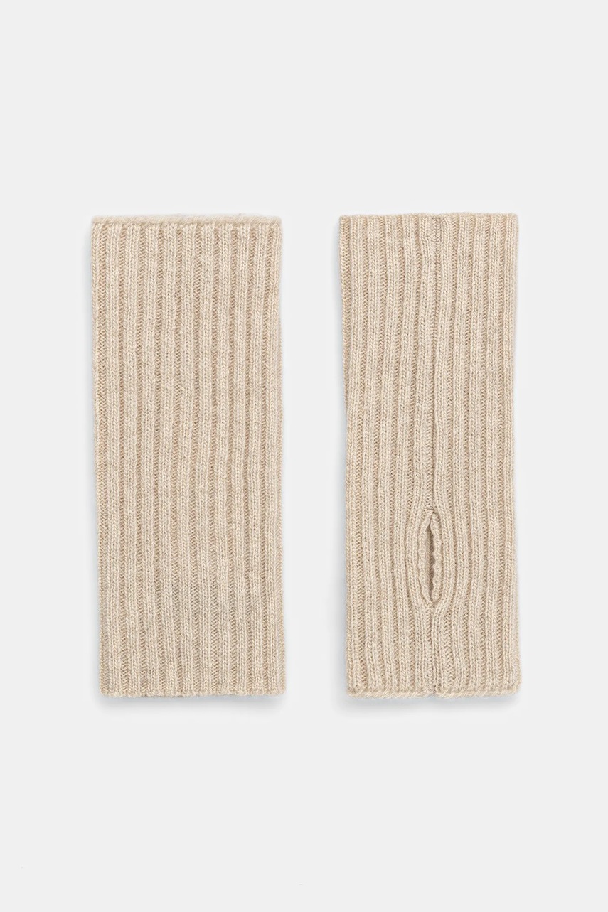 Шерстяные митенки Answear.LAB цвет бежевый